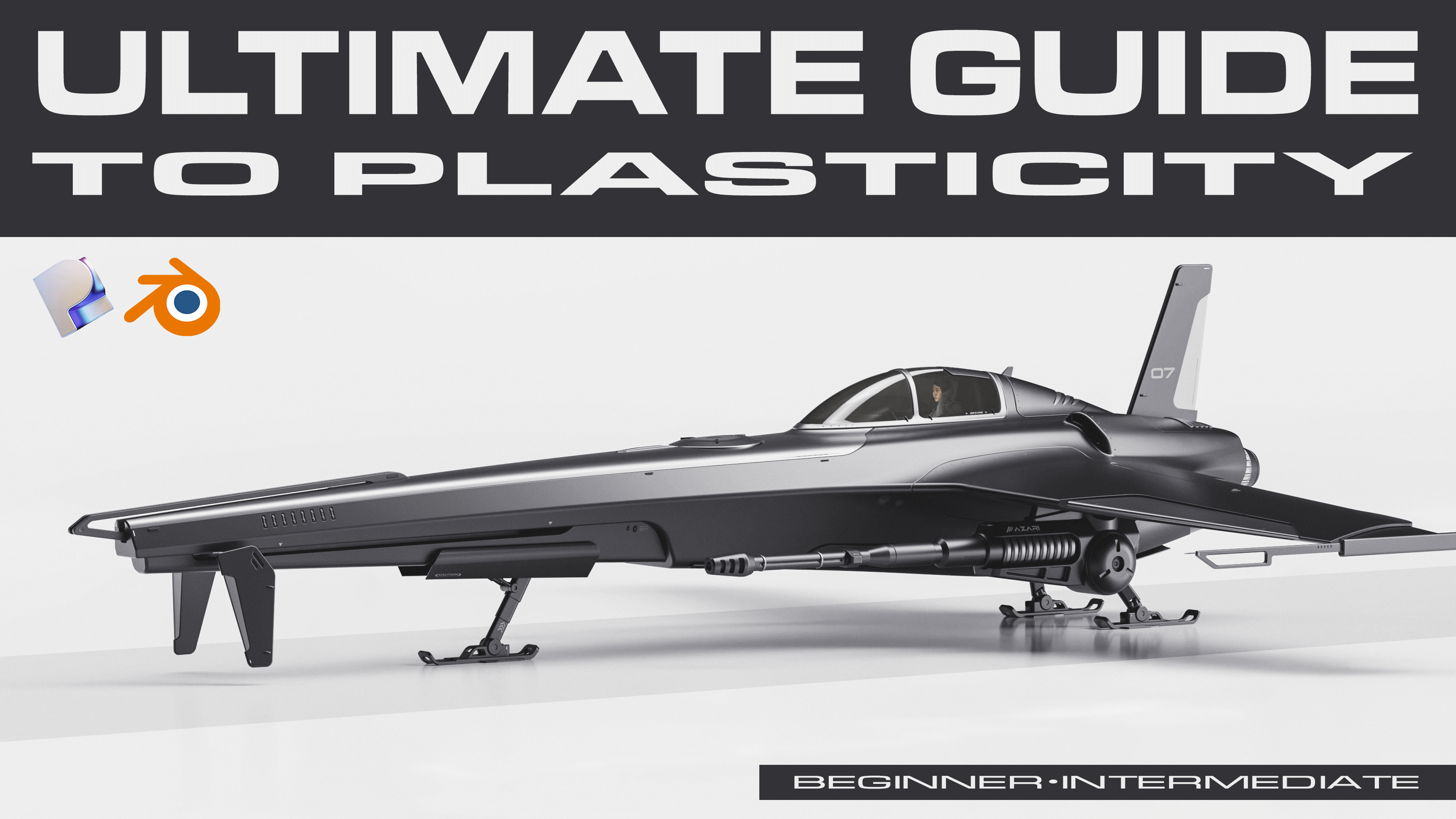 科幻飞船Plasticity建模+Blender渲染