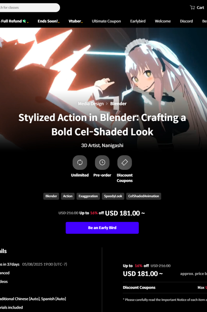 Stylized Action in Blender: Crafting a Bold Cel-Shaded LookBlender 中的风格化动作:制作大胆的卡通渲染外观 3D 艺术家,Nanigashi 媒体设计 混合器 无限 预购